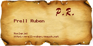 Prell Ruben névjegykártya